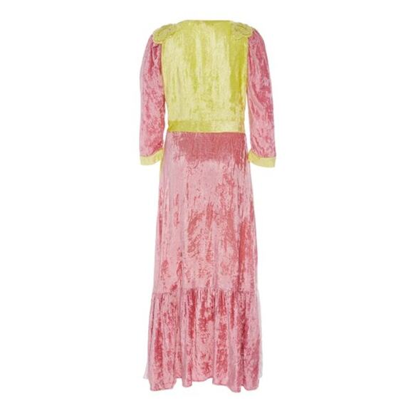 LoveShackFancy Avalon Color-Blocked Velvet Dress - Picture 6 of 13